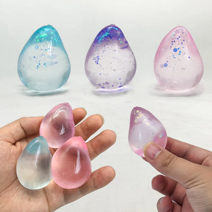 Water Drop Maltose Stress Relieving Ball Pinching Toy Soft Transparent Silicone Stress Relief Squeeze Adult Kids Toy Ball