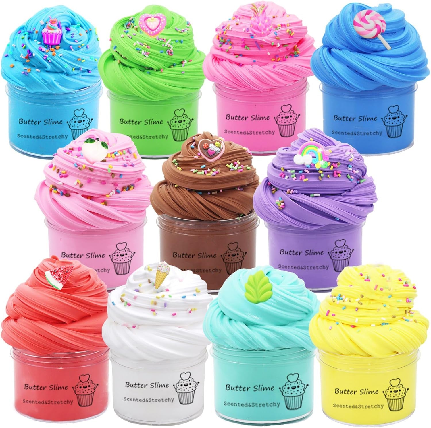 Butte Slime Kit 11 Pack Party Favor for Kids Color and Texture Experience Str...