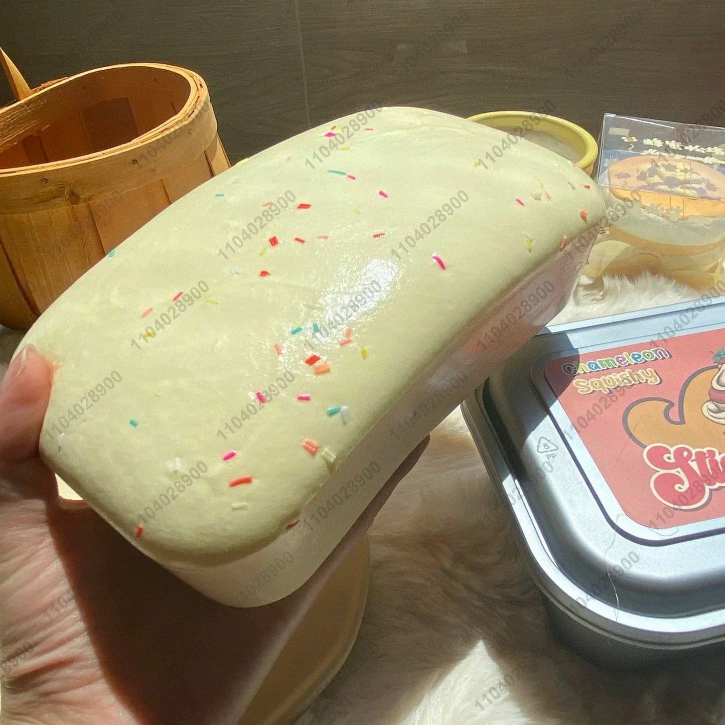 Sticky Box Cake Squishy Toy Slow Rising Squeeze Toy Butter Ice Cream Box Squishy Fidget Toy anti Stress Release Hand Relax Gift