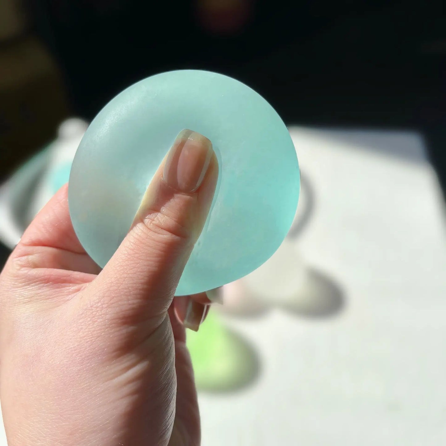 Blue Maltose Squishy Toys anti Stress Sensory Fidgets Toy Soft Simulated Transparent Blue Maltose Slow-Rebound Decompression Toy