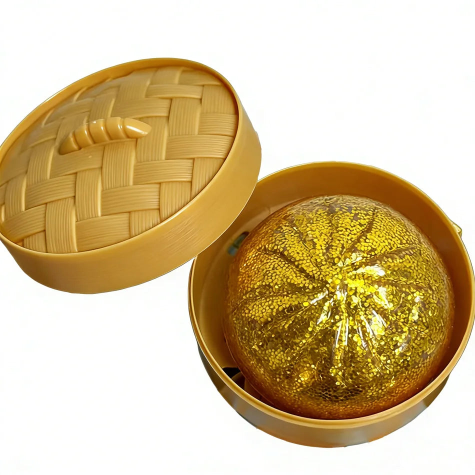 New 1-12Pcs Glitter Dumpling Glitter Dumpling Squishy with Box Dumplings Sensory Squeeze Toy for Stress Relief