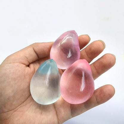 Water Drop Maltose Stress Relieving Ball Pinching Toy Soft Transparent Silicone Stress Relief Squeeze Adult Kids Toy Ball