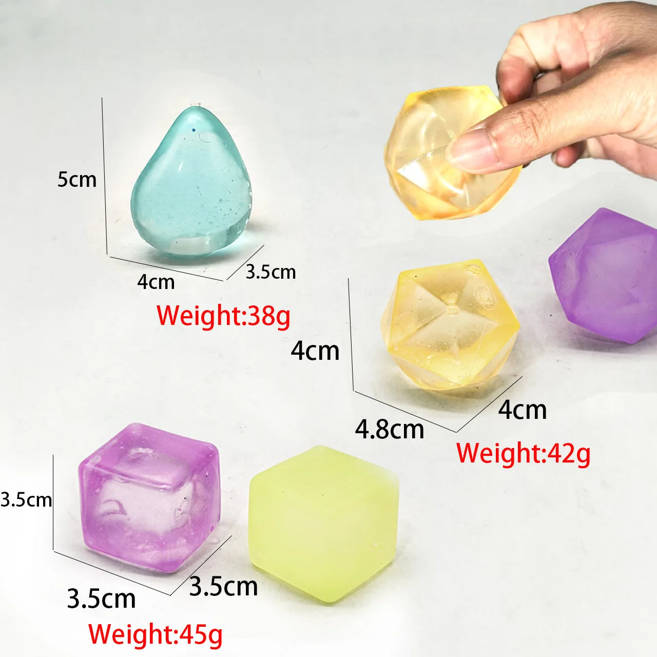 Water Drop Maltose Stress Relieving Ball Pinching Toy Soft Transparent Silicone Stress Relief Squeeze Adult Kids Toy Ball