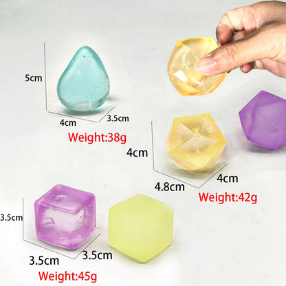 Water Drop Maltose Stress Relieving Ball Pinching Toy Soft Transparent Silicone Stress Relief Squeeze Adult Kids Toy Ball