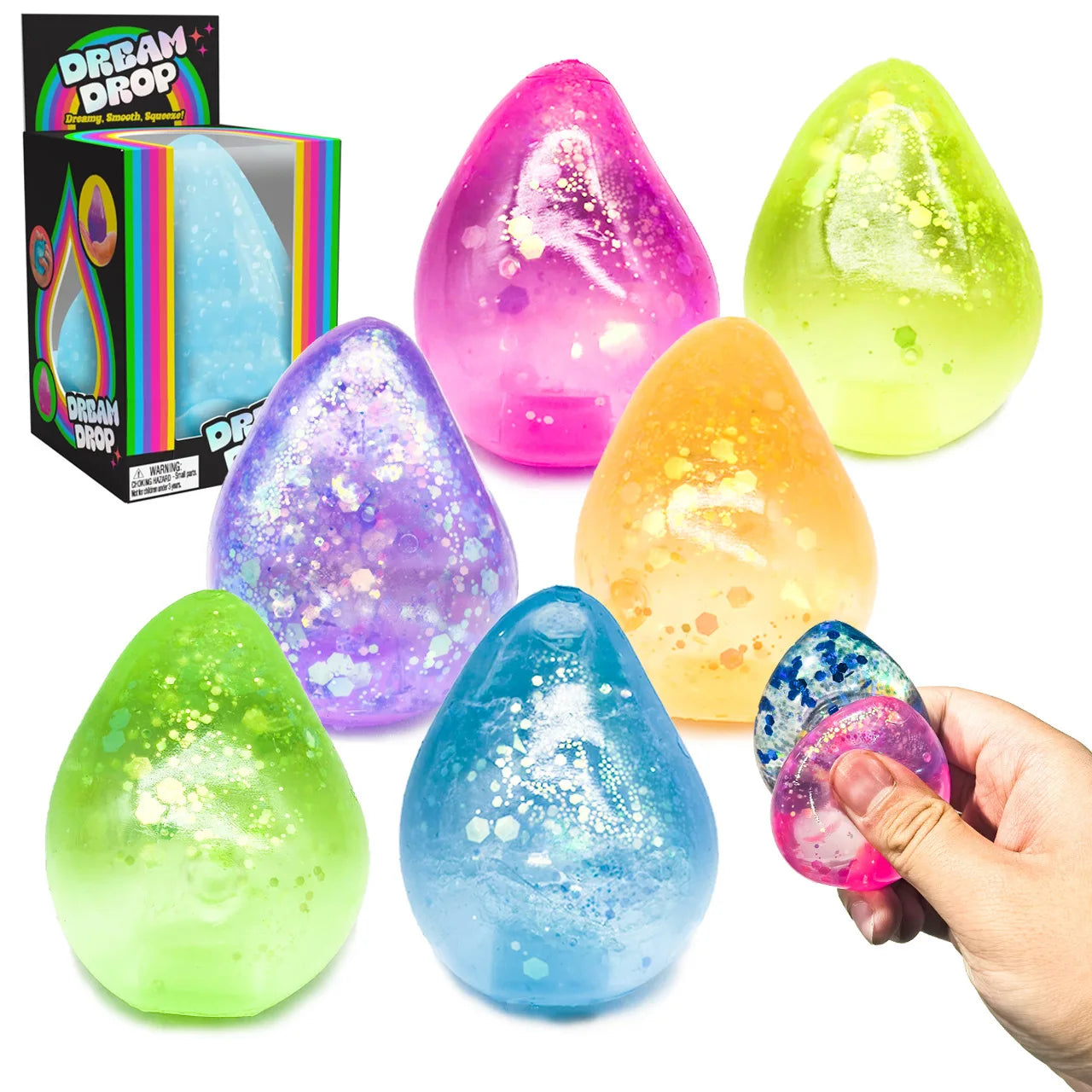Water Drop Maltose Stress Relieving Ball Pinching Toy Soft Transparent Silicone Stress Relief Squeeze Adult Kids Toy Ball